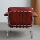 Argenta Lucite & Leather Lounge Chairs by Pace