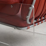 Argenta Lucite & Leather Lounge Chairs by Pace