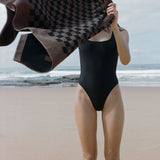 Pool Towel Pair in Cement & Rhus and Tabac & Noir by Baina