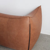 Brown Leather Bambole Sofa by Mario Bellini for B&B Italia