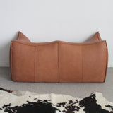 Brown Leather Bambole Sofa by Mario Bellini for B&B Italia
