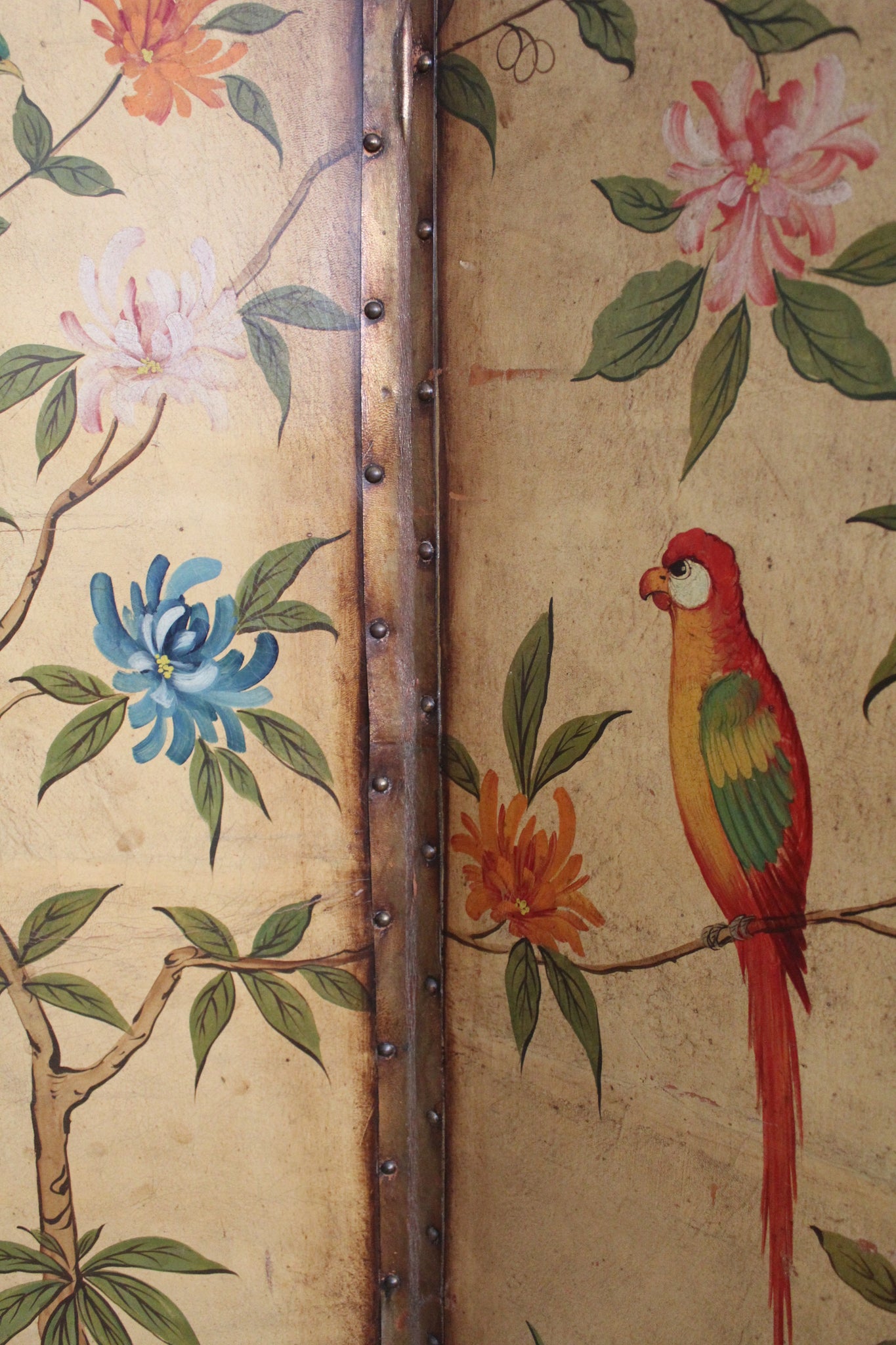 Hand Painted Leather Screen
