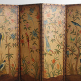 Paravent en cuir peint à la main