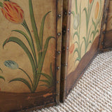 Paravent en cuir peint à la main