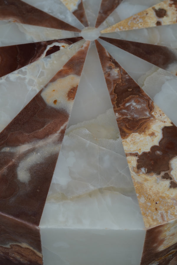 Red and White Onyx Coffee Table