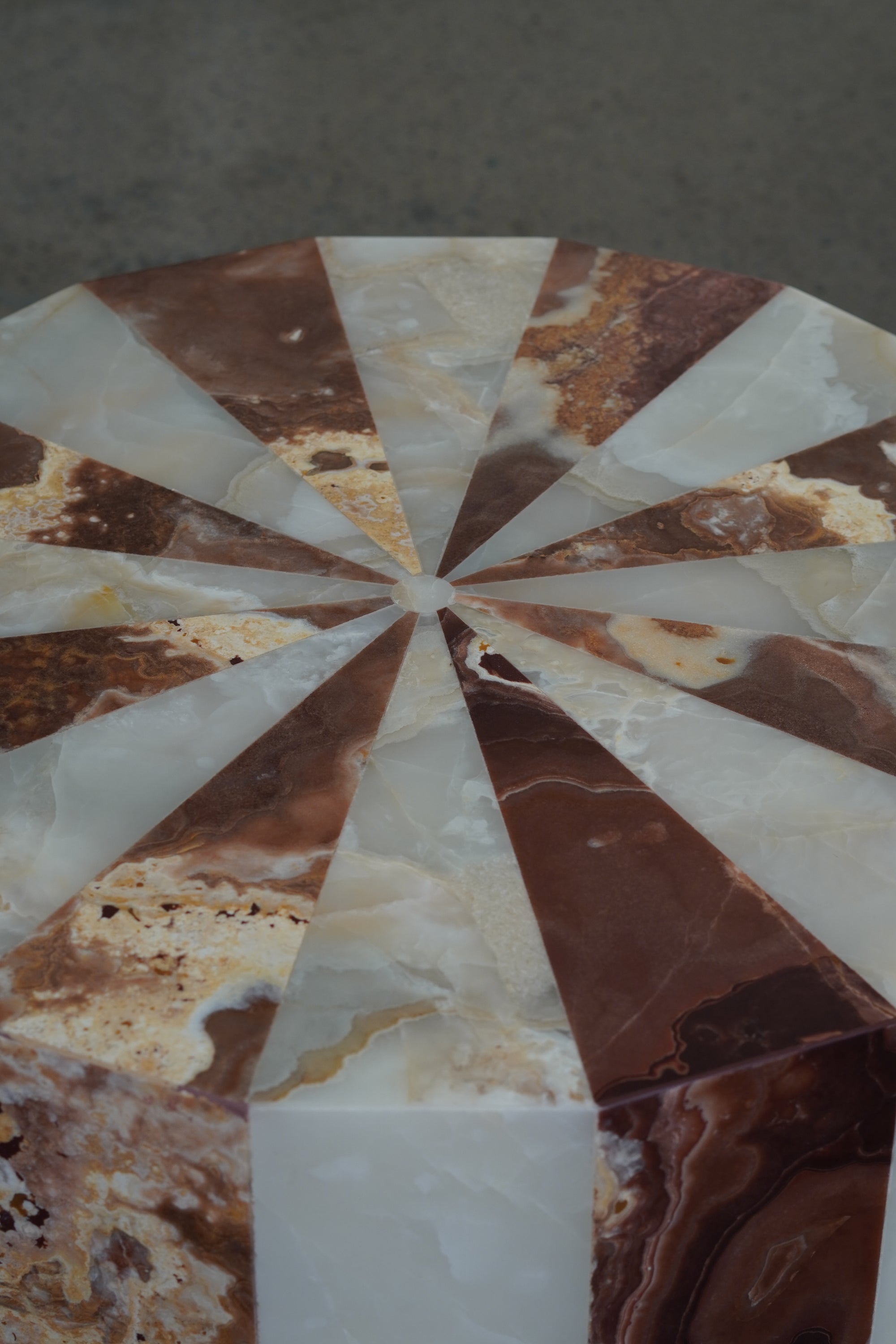 Red and White Onyx Coffee Table