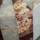 Table basse en onyx rouge et blanc