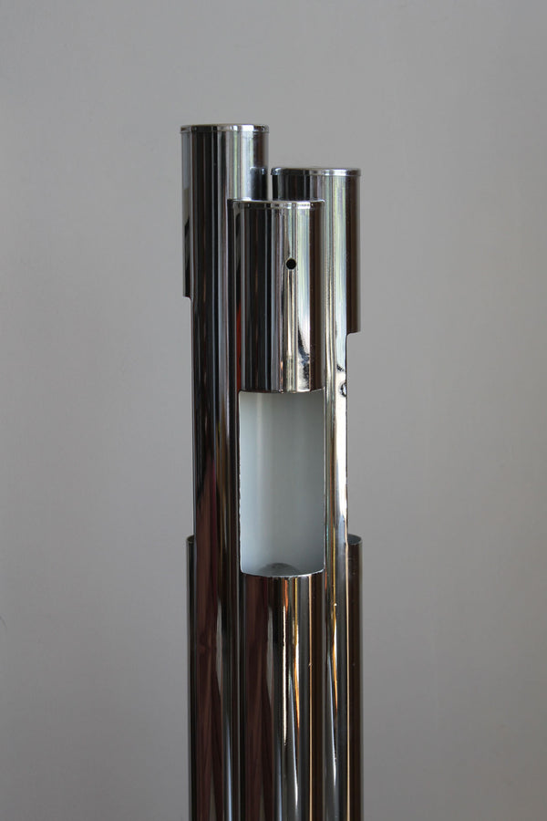 Three Column Chrome Floor Lamp