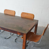 Copper and Wood Dining Table