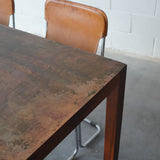 Copper and Wood Dining Table