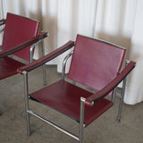 Leather Swivel Back Sling Armchair