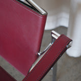 Leather Swivel Back Sling Armchair