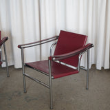 Leather Swivel Back Sling Armchair