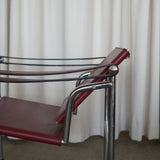 Leather Swivel Back Sling Armchair