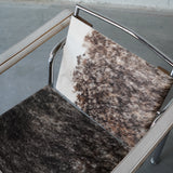 Cowhide Swivel Back Sling Armchairs