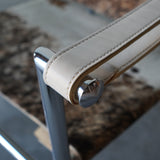 Cowhide Swivel Back Sling Armchairs