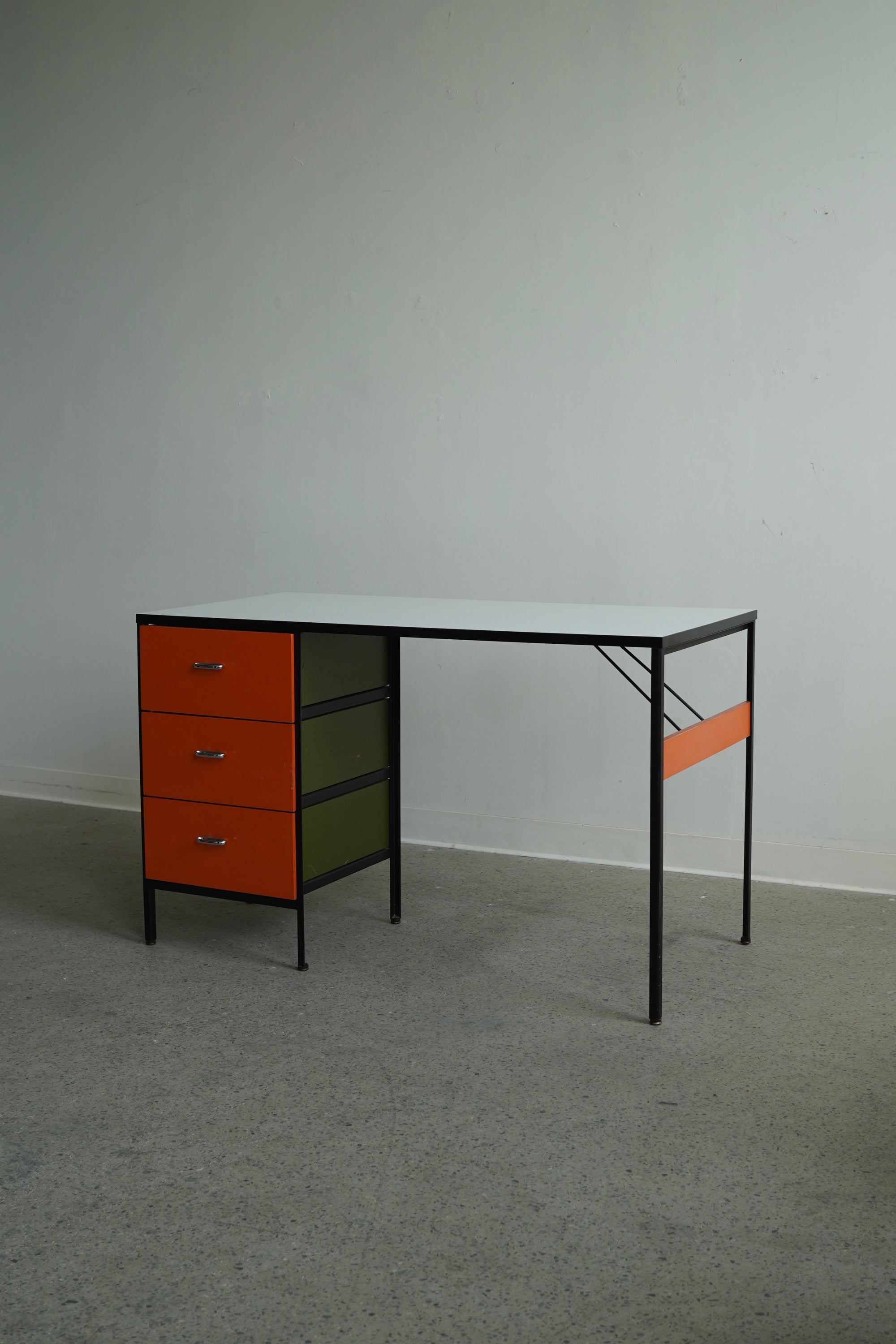Three Drawer Steel Frame Desk by George Nelson for Herman Miller