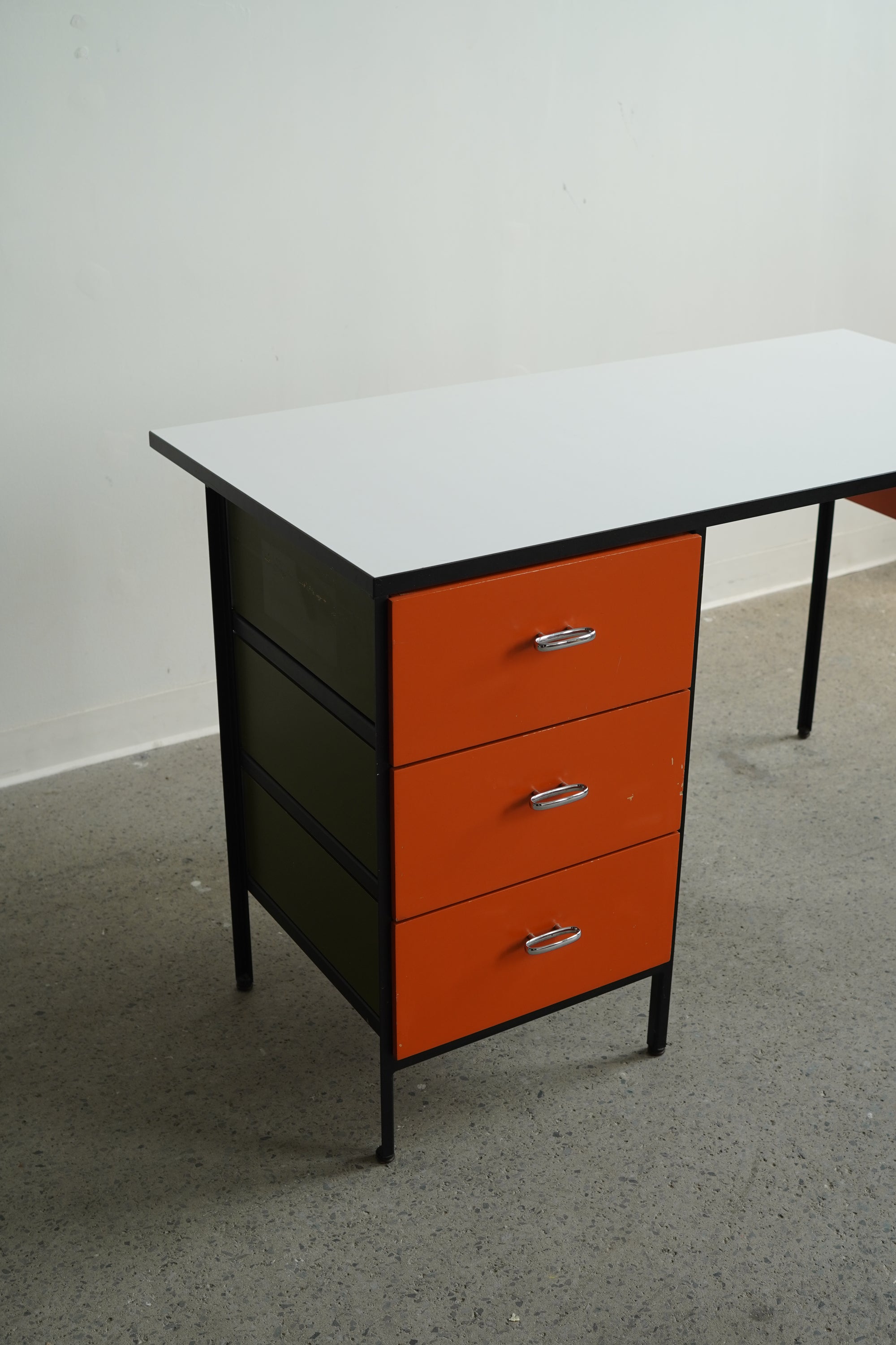 Three Drawer Steel Frame Desk by George Nelson for Herman Miller