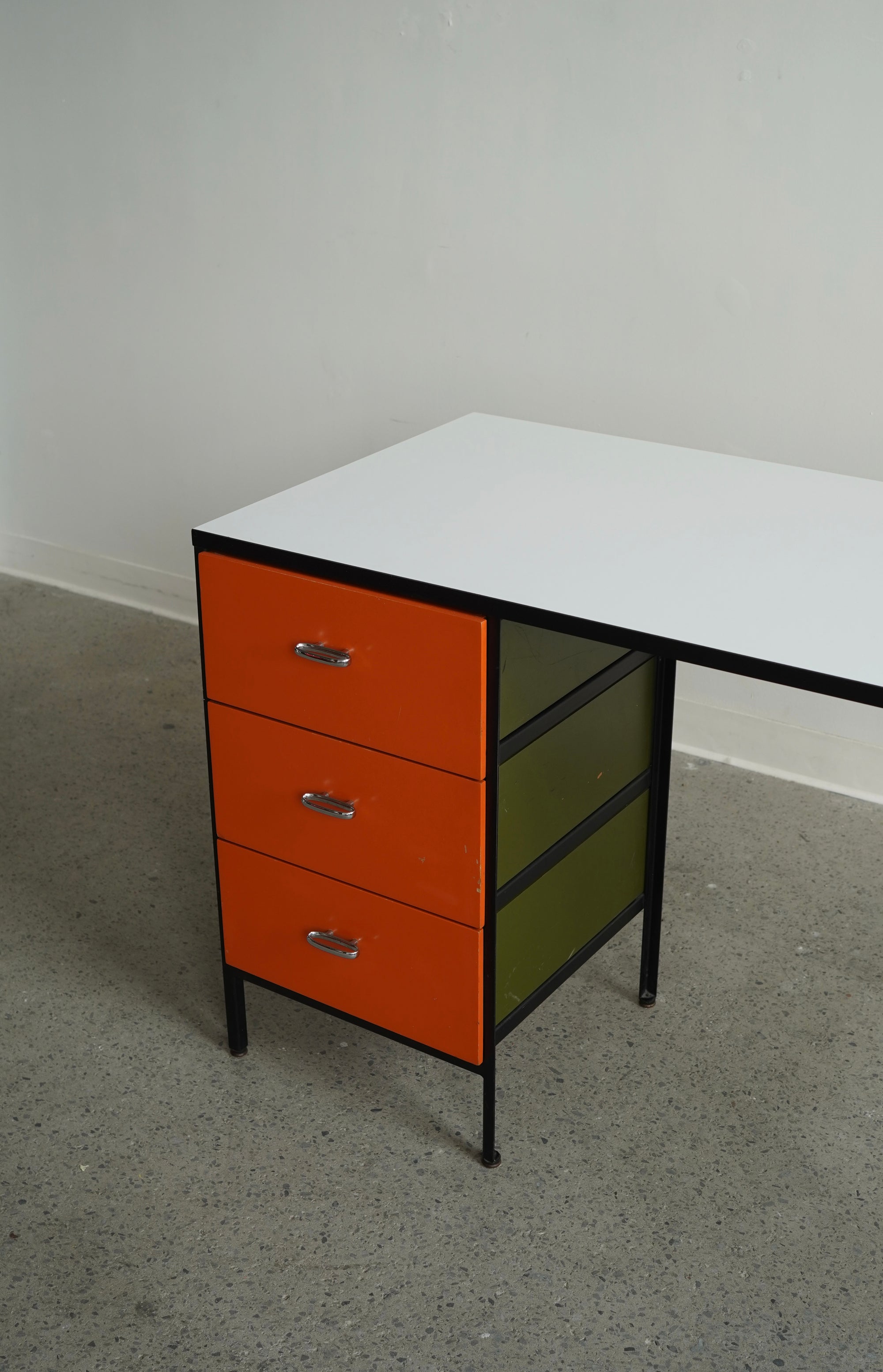 Three Drawer Steel Frame Desk by George Nelson for Herman Miller