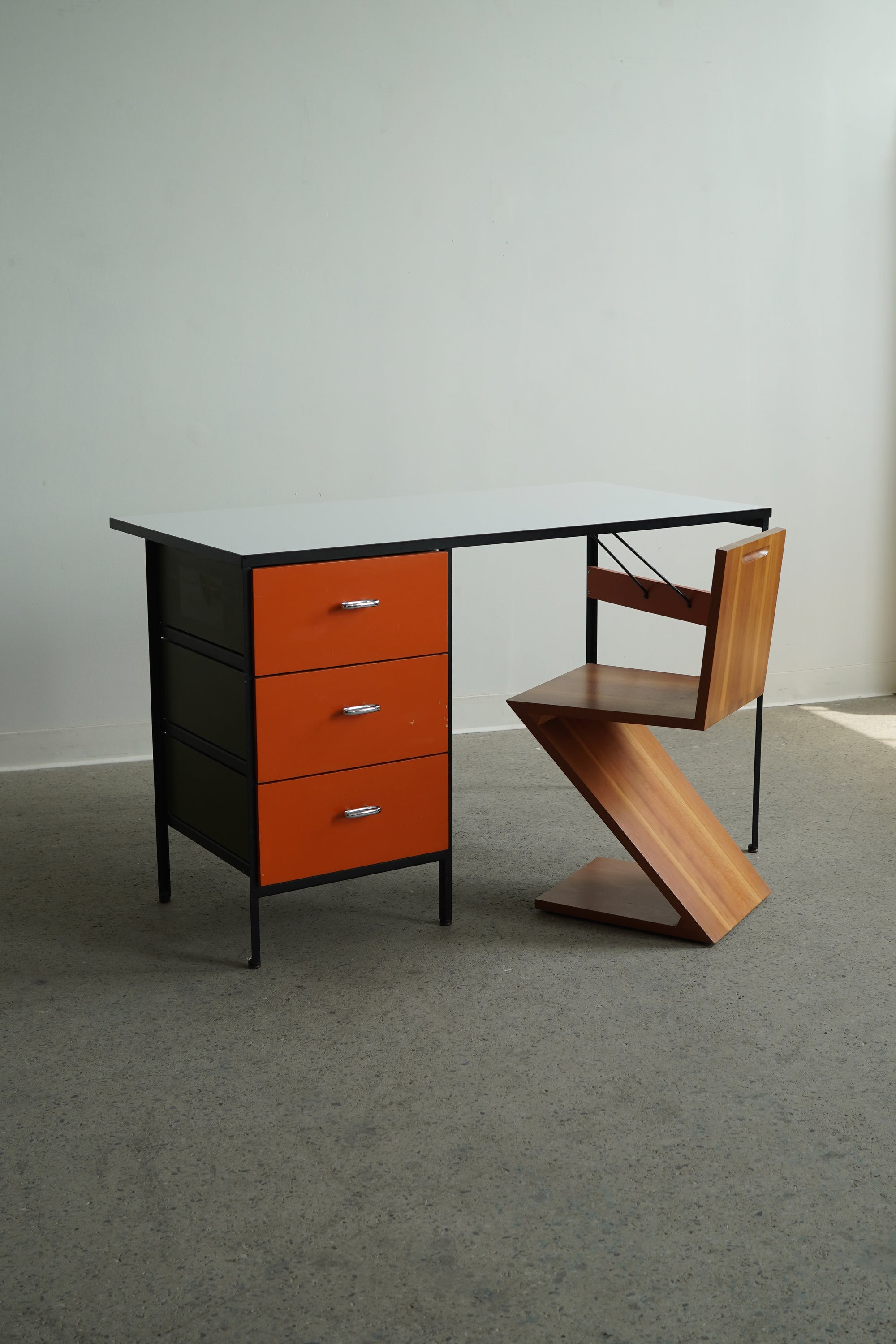 Three Drawer Steel Frame Desk by George Nelson for Herman Miller