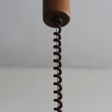 Teak and Linen Hanging Lamp by Domus