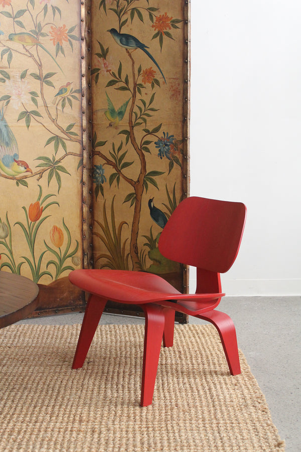Red LCW Lounge Chair by Eames for Herman Miller
