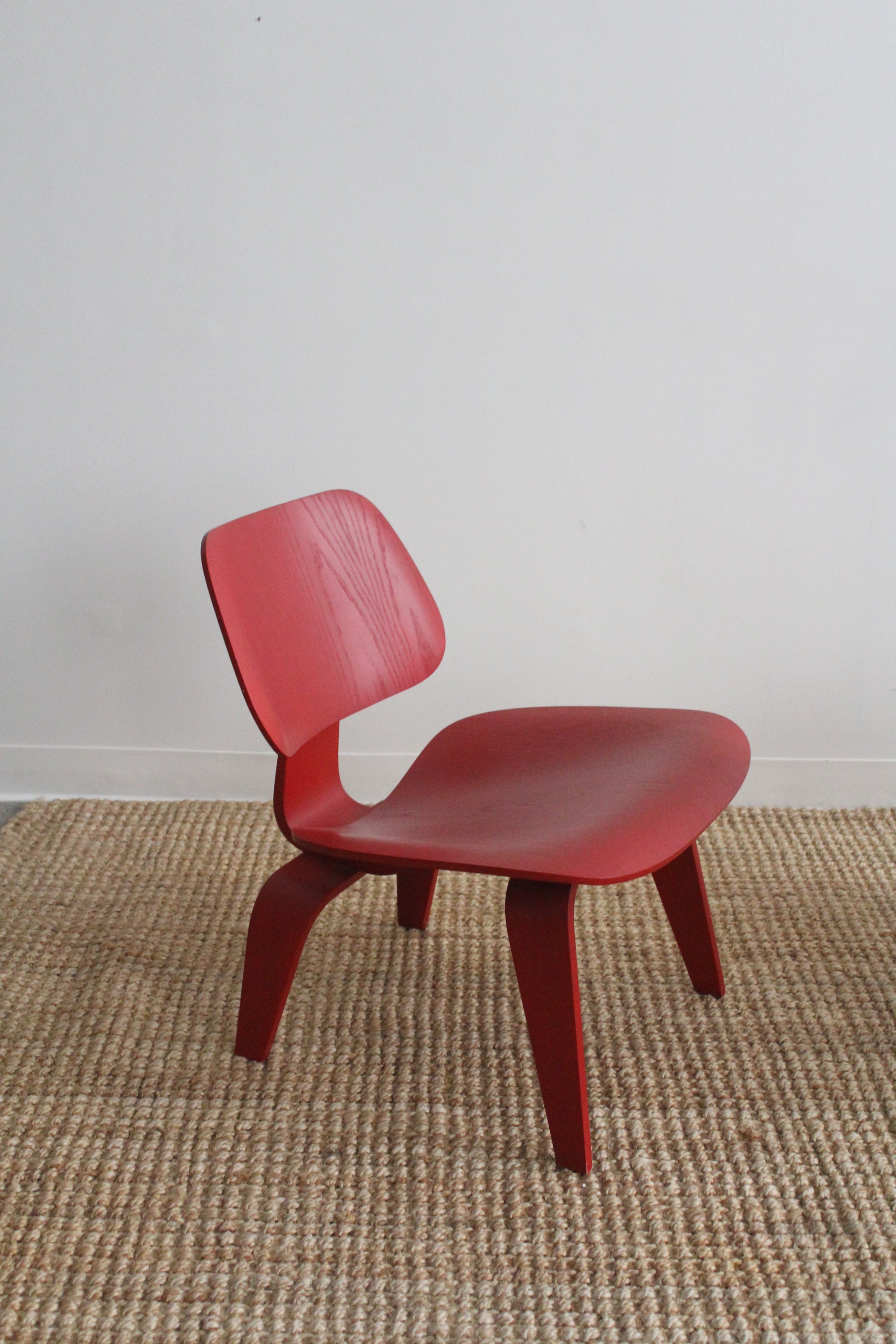 Red LCW Lounge Chair by Eames for Herman Miller