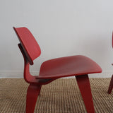 Red LCW Lounge Chair by Eames for Herman Miller
