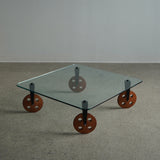 Coffee Table on Wheels by Gae Aulenti for Fontana Arte