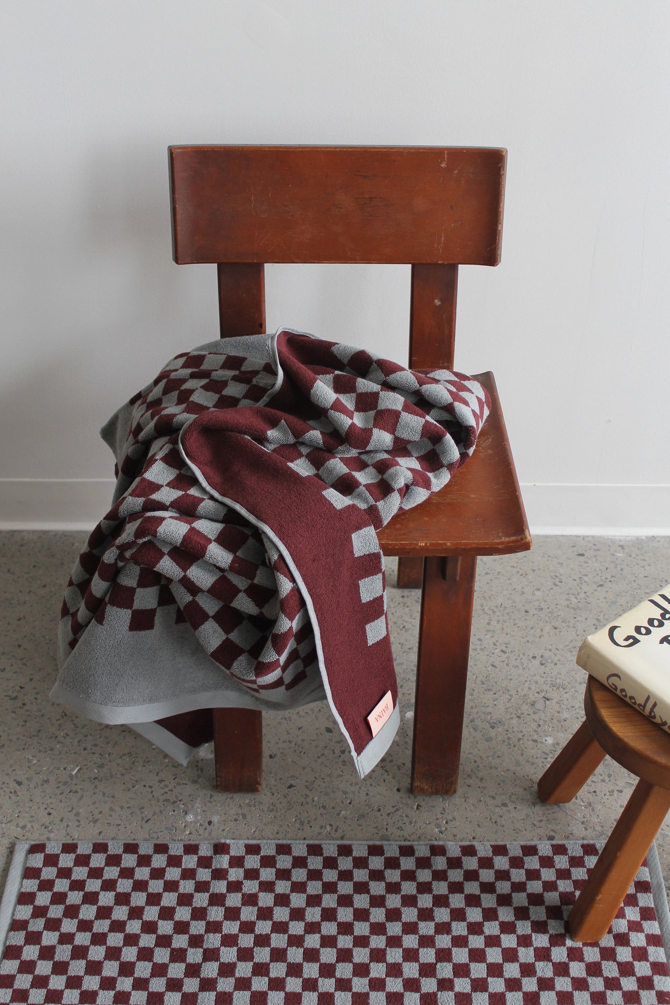 Roman Pool towel in Cement & Rhus by Baina