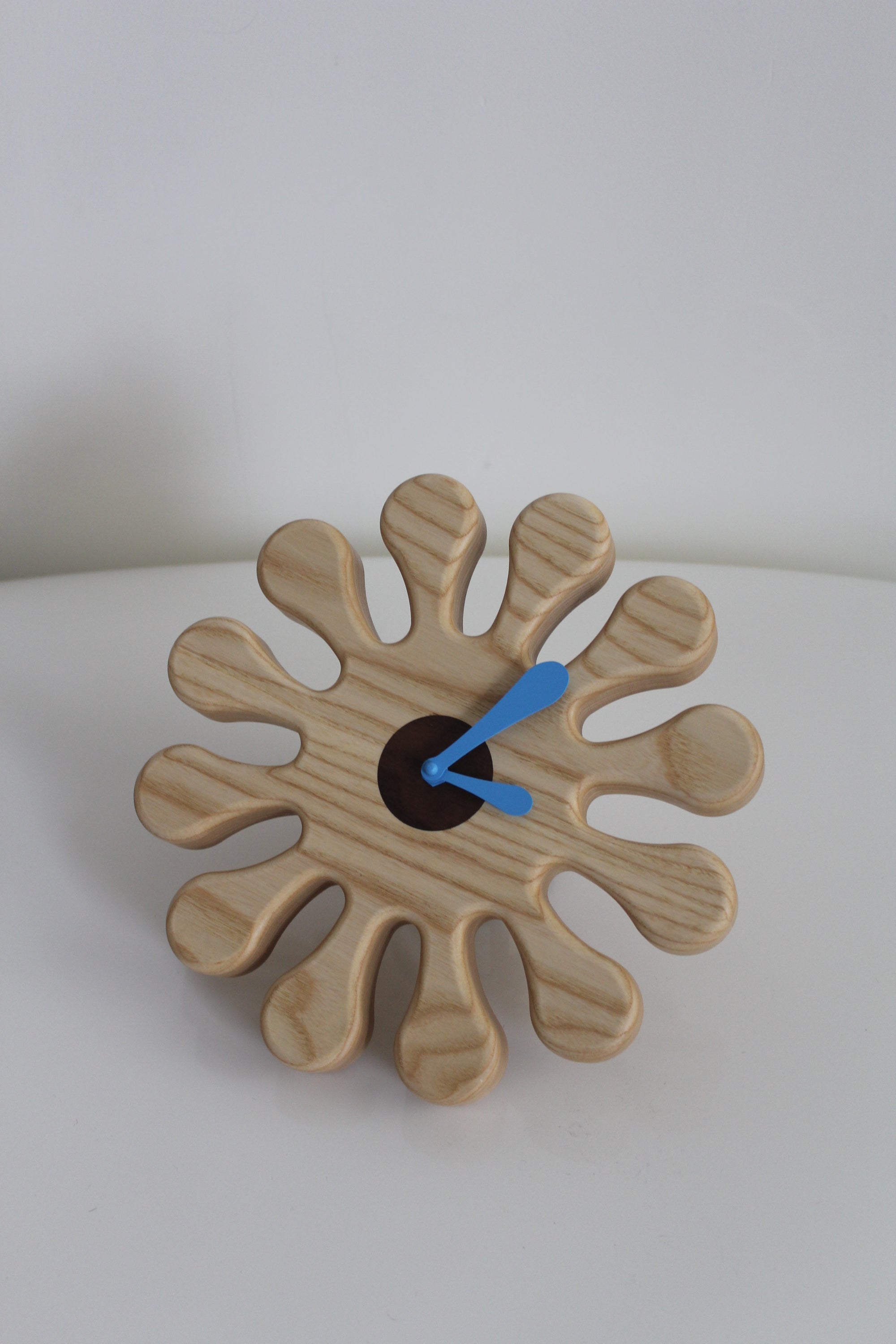 Ash Wood Splat Clock by Devon Munro