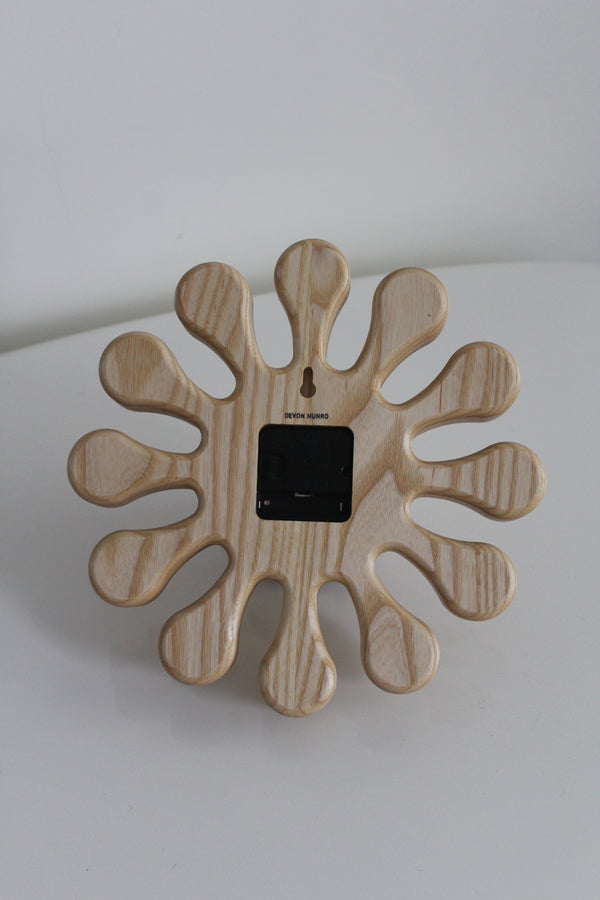 Ash Wood Splat Clock by Devon Munro