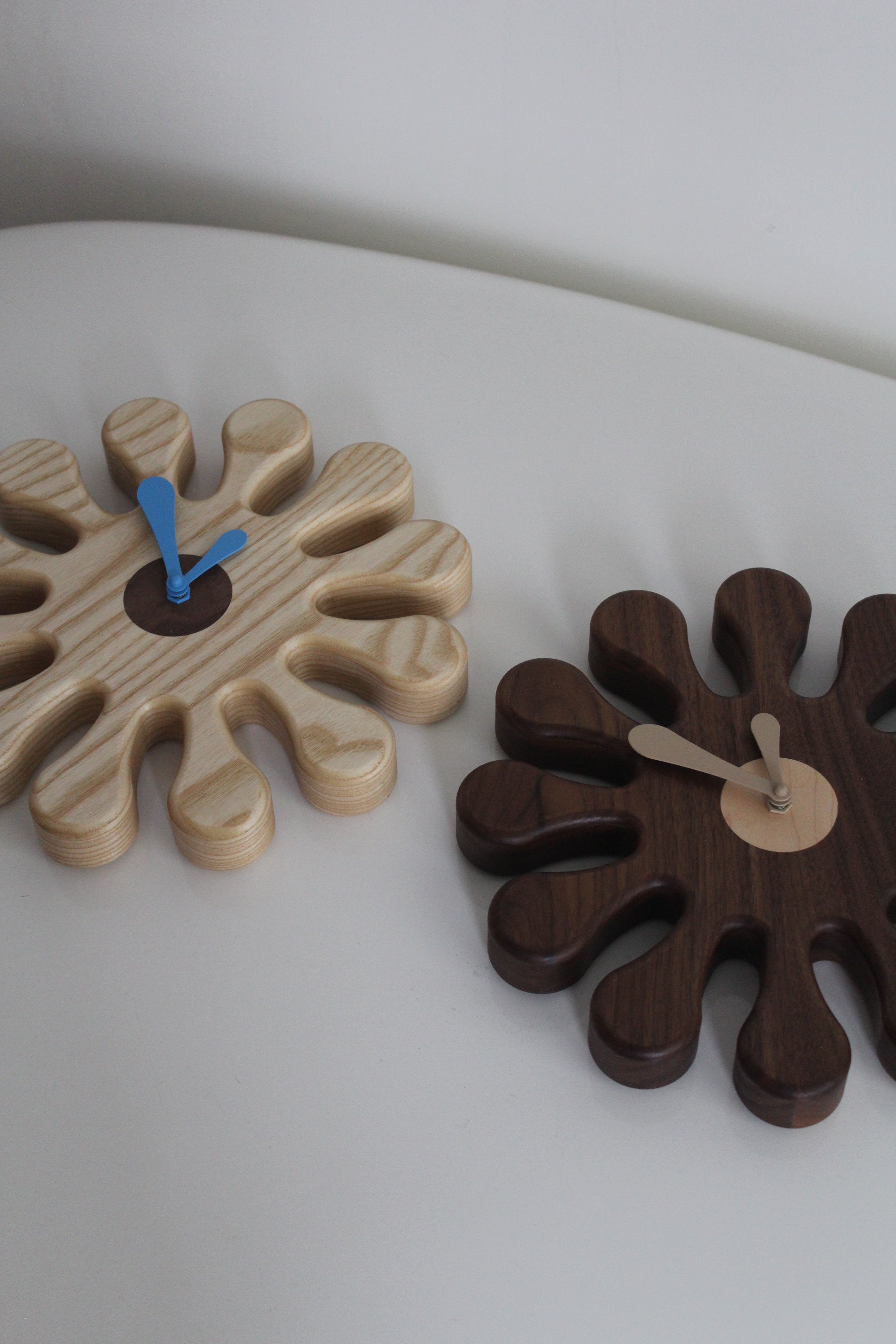 Ash Wood Splat Clock by Devon Munro