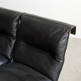 Canapé sling en cuir et palissandre