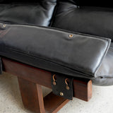 Canapé sling en cuir et palissandre