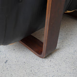 Canapé sling en cuir et palissandre