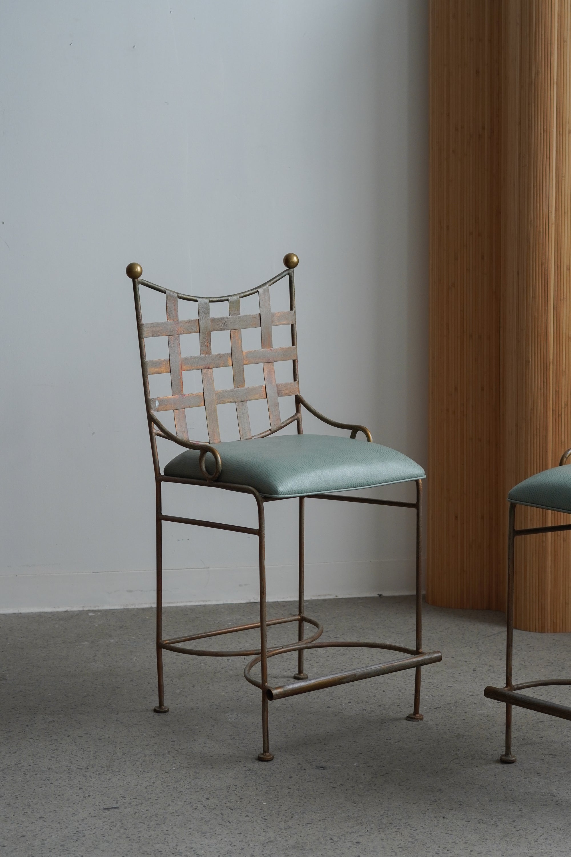 Steel and Brass Bar Stools