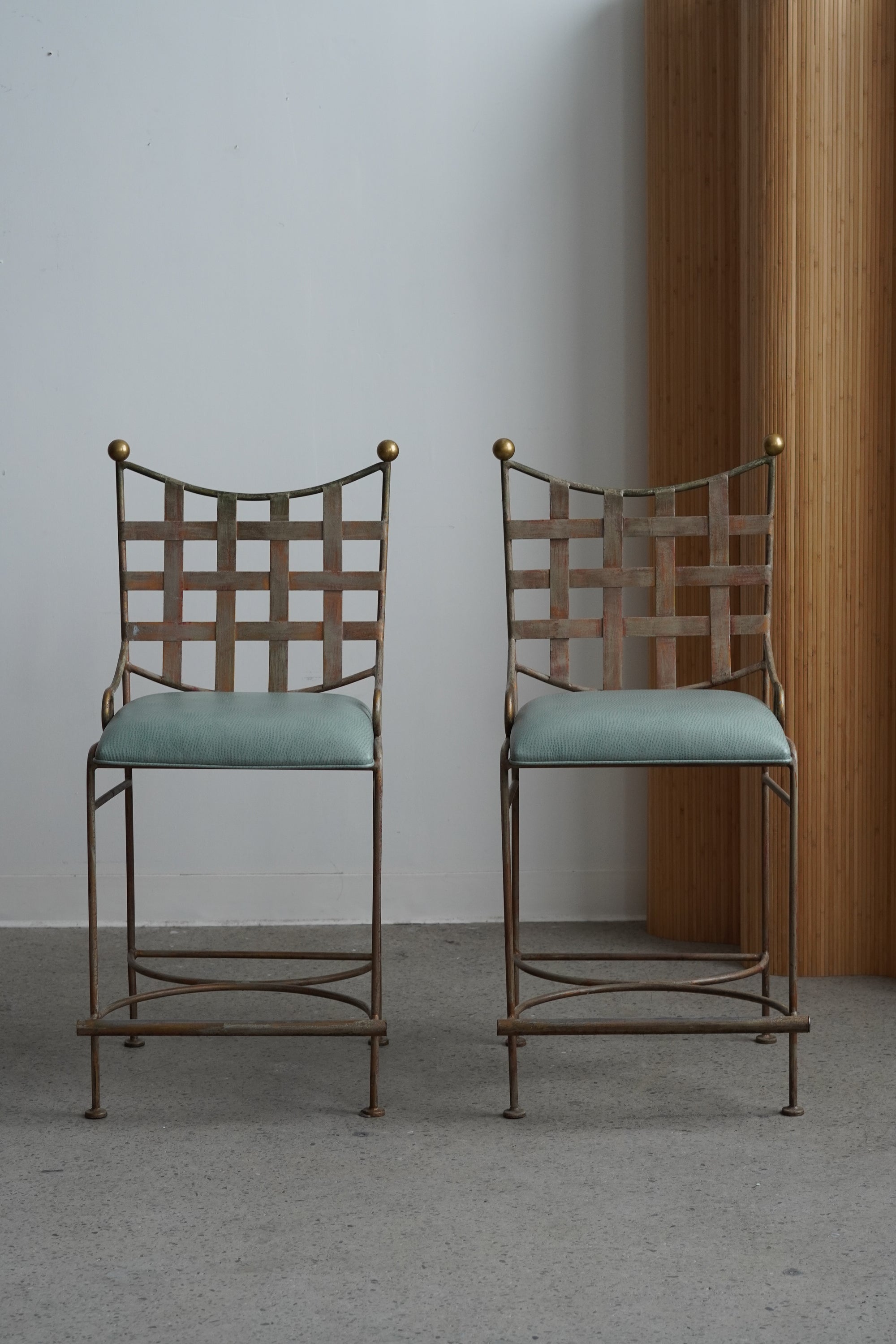 Steel and Brass Bar Stools