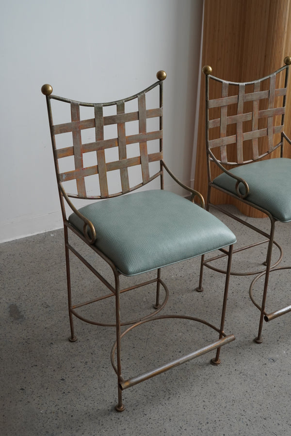 Steel and Brass Bar Stools