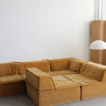 Gold Velvet sofa by Hans Hopfer for Roche Bobois