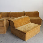 Gold Velvet sofa by Hans Hopfer for Roche Bobois
