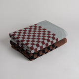 Pool Towel Pair in Cement & Rhus and Tabac & Noir by Baina