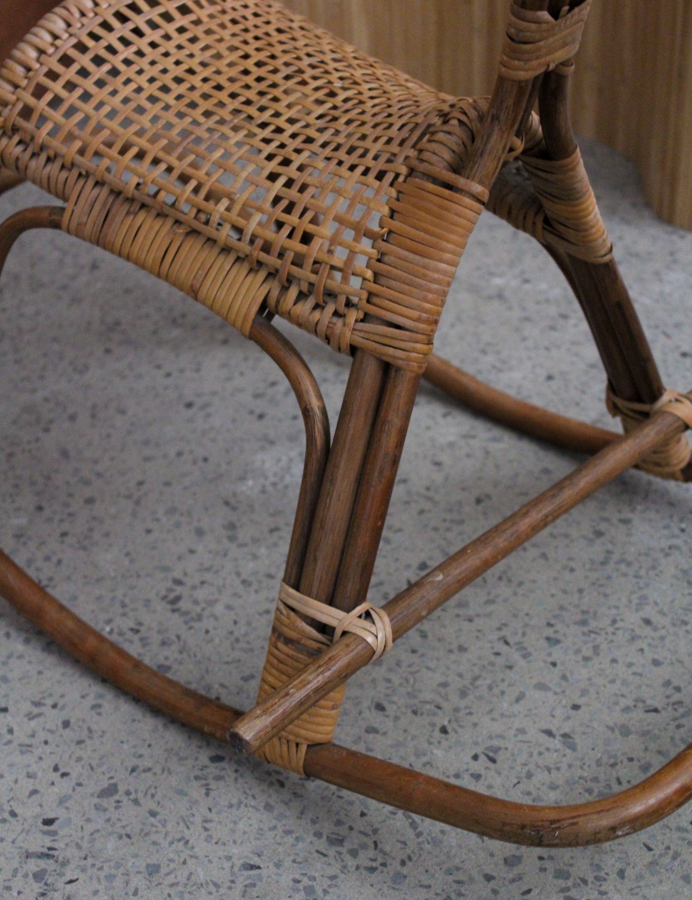 Bamboo and Rattan Rocking Horse by Franco Albini