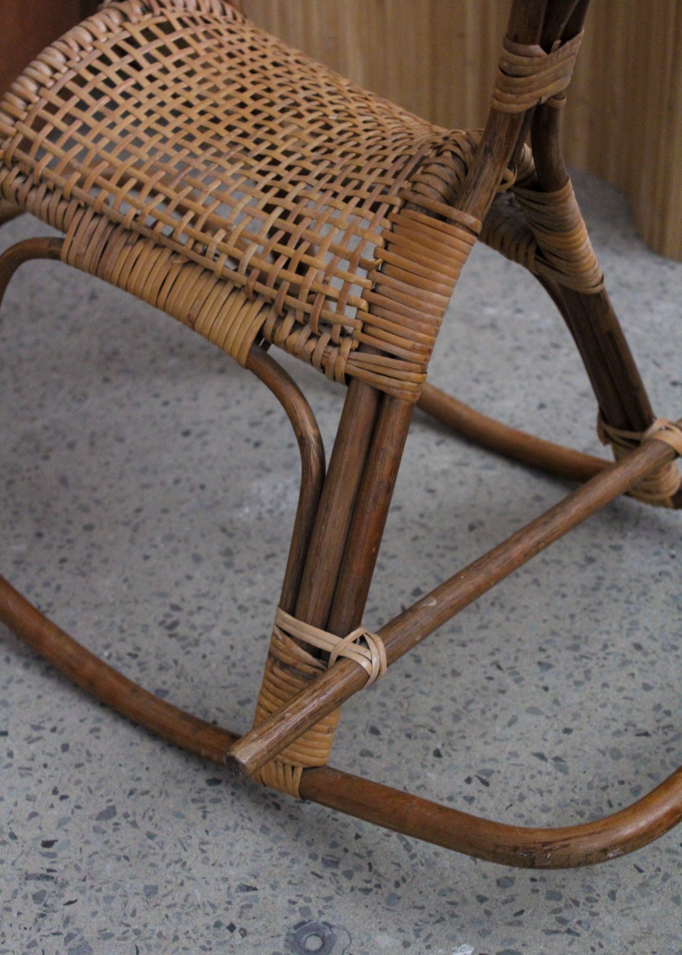 Bamboo and Rattan Rocking Horse by Franco Albini