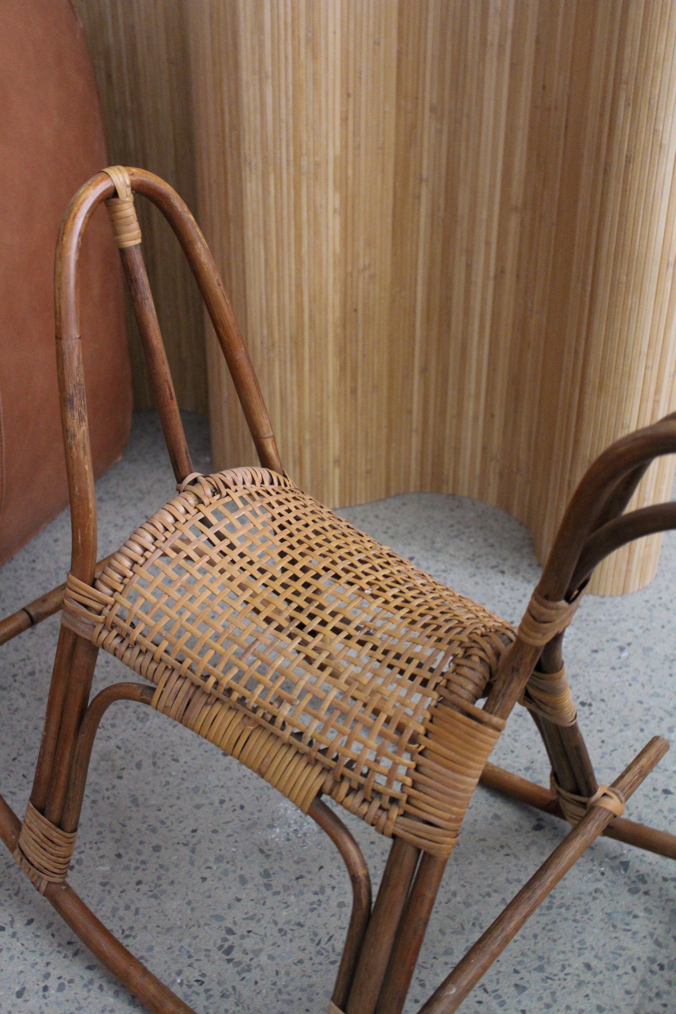 Bamboo and Rattan Rocking Horse by Franco Albini