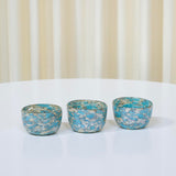 Set of 6 Blue Speckled Glass Bowls