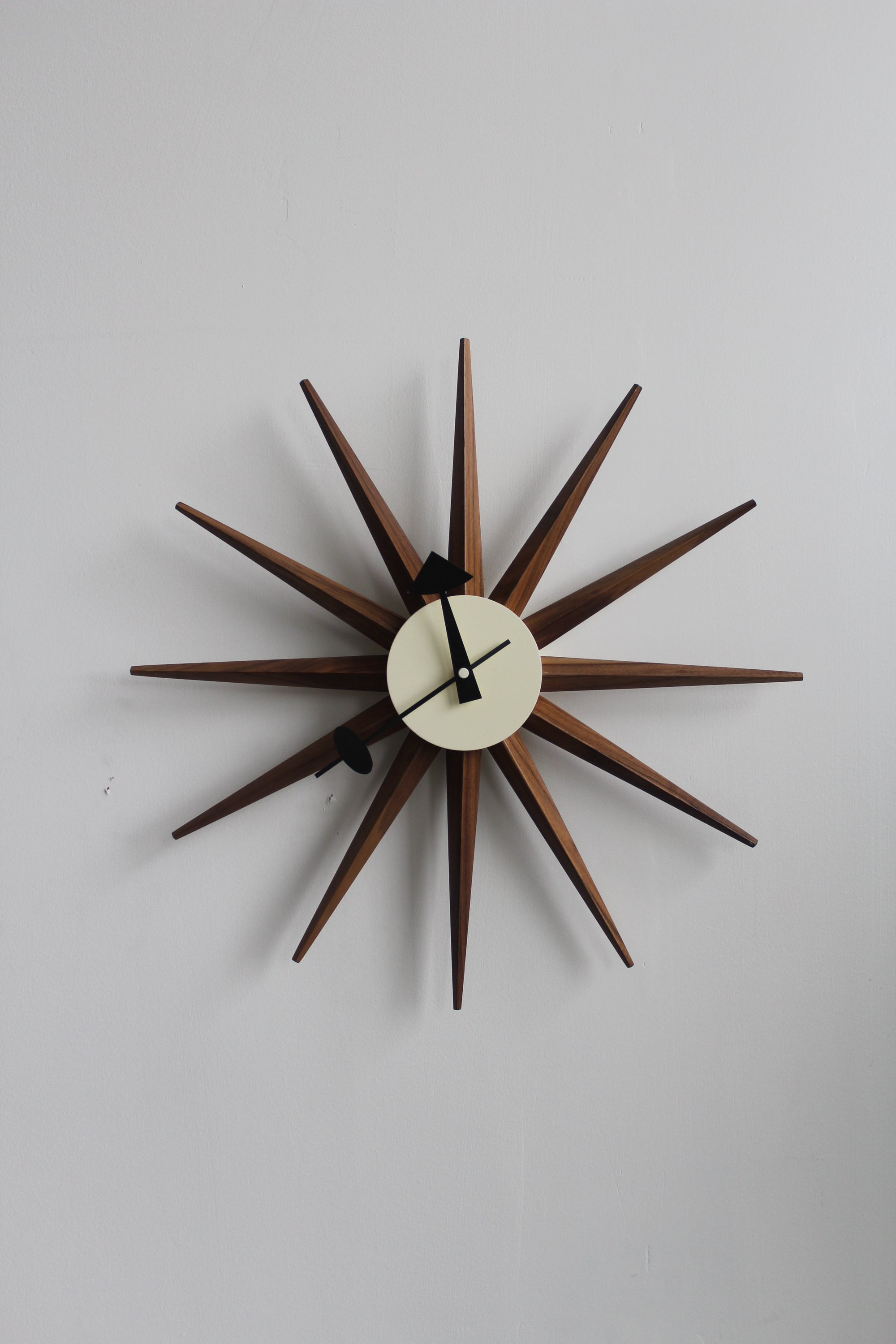 Vintage Wood Sunburst Clock George Nelson