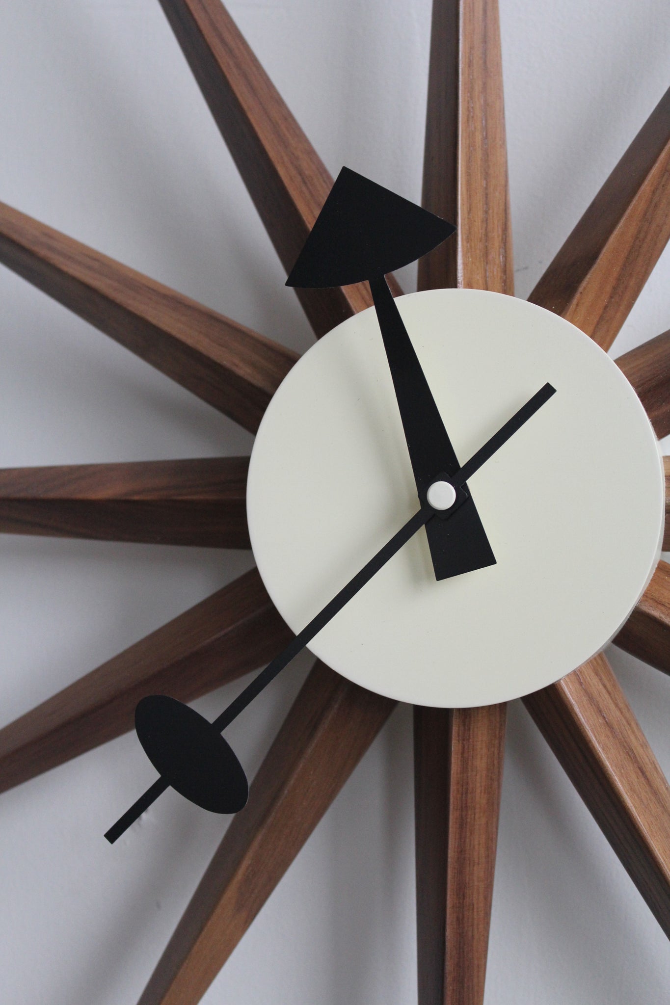 Vintage Wood Sunburst Clock George Nelson