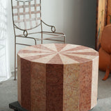 Table basse en marbre rouge et miel