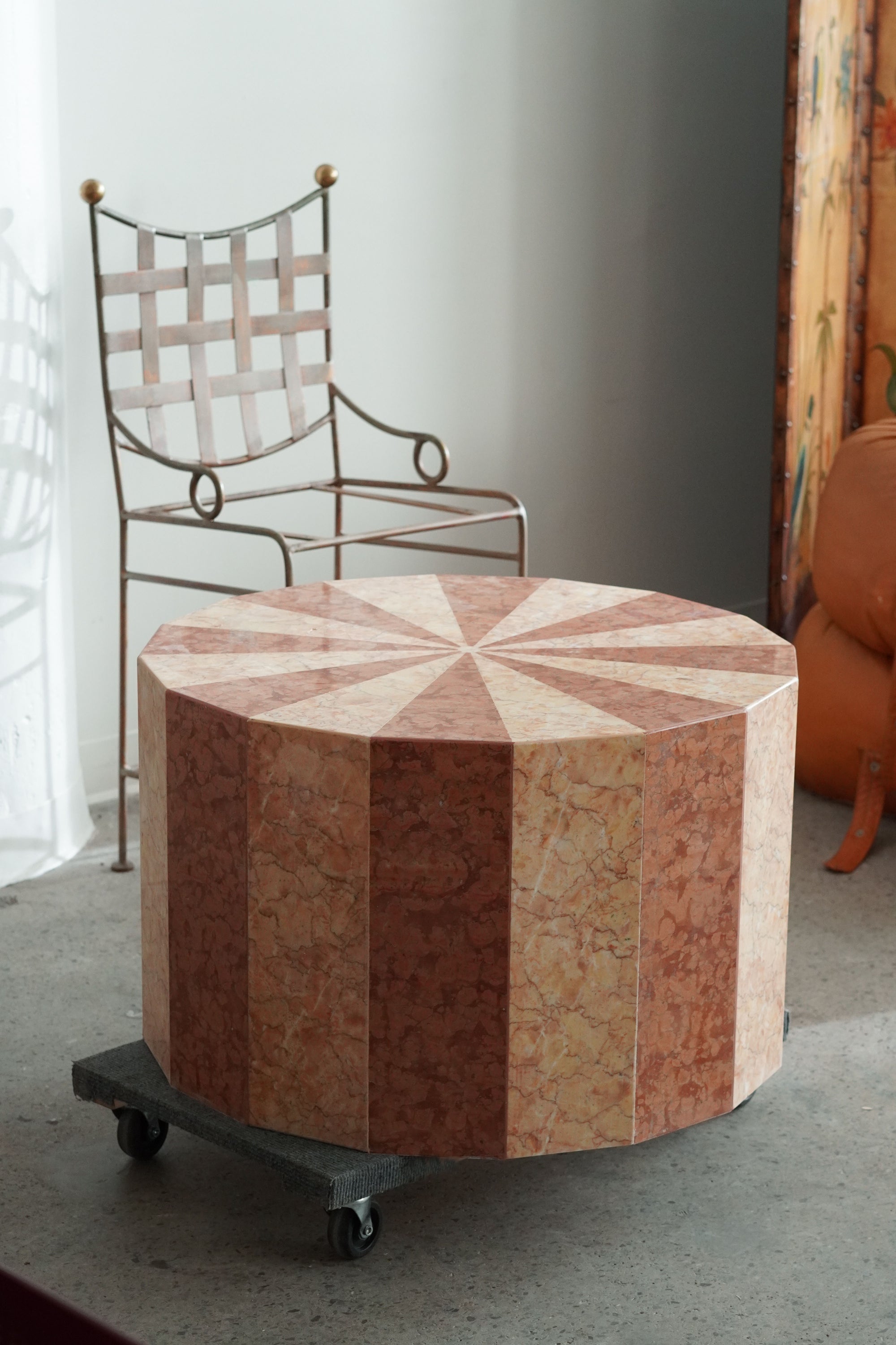 Red and Honey Marble Coffee Table